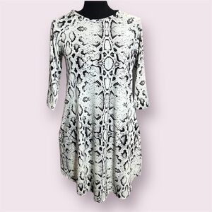 Casual Snake Print Mini Shirt Dress Sz S